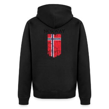 Norway Norway vintage flag - Unisex Premium Organic Zip Hoodie - black - Back - Nico (187cm)