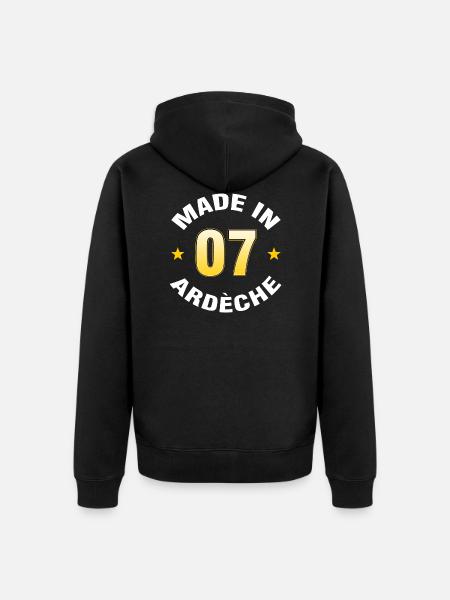Ardèche - Veste à capuche bio Premium Unisexe - noir