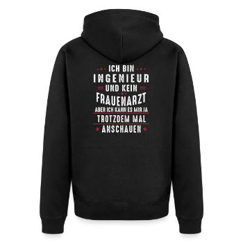 Engineer Gift for Civil Mechanical - Unisex Premium Organic Zip Hoodie - black - Back - Nico (187cm)