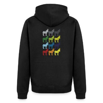 Neon Pop Art Rétro Mulet Mulet - Veste à capuche bio Premium Unisexe - noir - Dos - Nico (187cm)