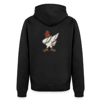 Drôle de coq cadeau de poulet de dabbing - Veste à capuche bio Premium Unisexe - noir - Dos - Nico (187cm)