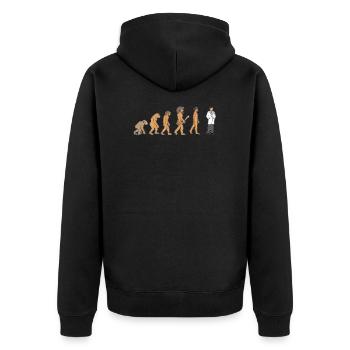 Arzt Lustig Dr. Medizin Student Geschenk - Unisex Premium Bio Zip Hoodie - Schwarz - Hinten - Nico (187cm)