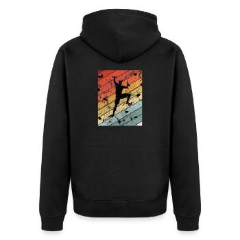 Rétro Bouldern Cadeau - Veste à capuche bio Premium Unisexe - noir - Dos - Nico (187cm)