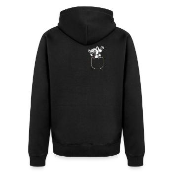 Lemur dans La poche poitrine T-shirt Primas - Veste à capuche bio Premium Unisexe - noir - Dos - Nico (187cm)