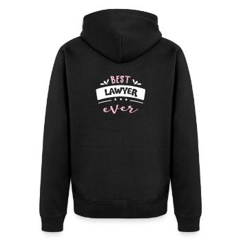 Beste Rechtsanwalt Anwältin Geschenk - Unisex Premium Bio Zip Hoodie - Schwarz - Hinten - Nico (187cm)