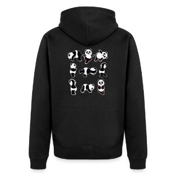 Cute Panda Yoga lover cartoon Gift Yoga Teacher - Unisex Premium Organic Zip Hoodie - black - Back - Nico (187cm)