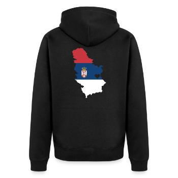 Chère Serbie Cadeau Cœur Serbe - Veste à capuche bio Premium Unisexe - noir - Dos - Nico (187cm)