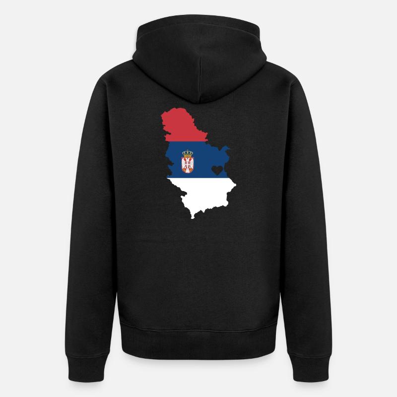 Liebe Serbien Geschenk Serbisch Herz - Unisex Premium Bio Zip Hoodie - Schwarz