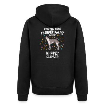 Whippet glitter dog dog owner gift - Unisex Premium Organic Zip Hoodie - black - Back - Nico (187cm)
