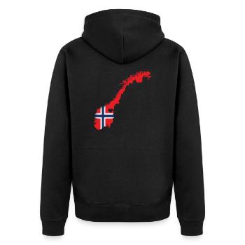 Liebe Norwegen Geschenk Norwegisch Stolz Herz - Unisex Premium Bio Zip Hoodie - Schwarz - Hinten - Nico (187cm)