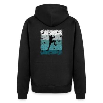 Vintage Bouldern Boulderer Cadeau - Veste à capuche bio Premium Unisexe - noir - Dos - Nico (187cm)