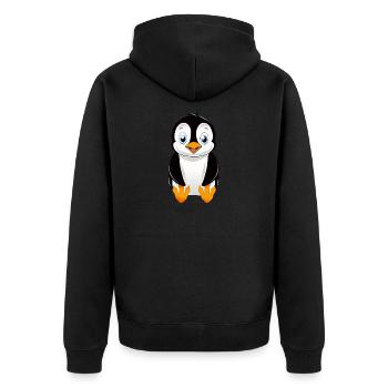 Un mignon pingouin amateur de yoga offre un - Veste à capuche bio Premium Unisexe - noir - Dos - Nico (187cm)