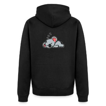 Cute Sleeping Koala Gift Idea - Unisex Premium Organic Zip Hoodie - black - Back - Nico (187cm)