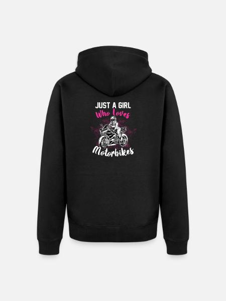 Cool moto fille fille idée cadeau - Veste à capuche bio Premium Unisexe - noir