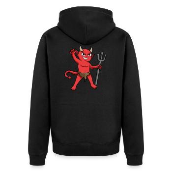 Demon - devil - Unisex Premium Organic Zip Hoodie - black - Back - Nico (187cm)