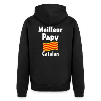 Meilleur Papy Catalan blanc - Veste à capuche bio Premium Unisexe - noir - Dos - Nico (187cm)