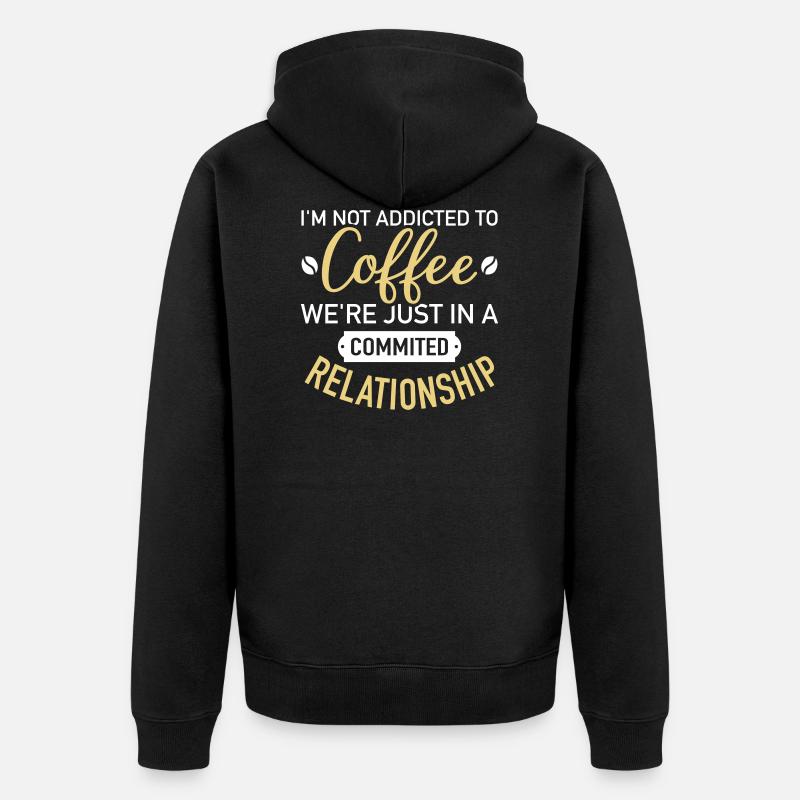 Kaffee - Unisex Premium Bio Zip Hoodie - Schwarz