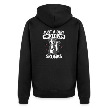 Just A Girl Who Loves Skunks Cute Skunk Costume - Unisex Premium Organic Zip Hoodie - black - Back - Nico (187cm)