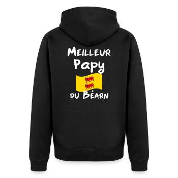 Meilleur Papy du Béarn blanc - Veste à capuche bio Premium Unisexe - noir - Dos - Nico (187cm)