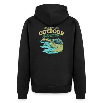 Amoureux de la nature aventure en plein air - Veste à capuche bio Premium Unisexe - noir - Dos - Nico (187cm)