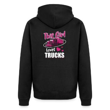 Cette fille aime les trucks Coole Idée de cadeau - Veste à capuche bio Premium Unisexe - noir - Dos - Nico (187cm)
