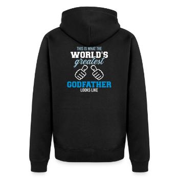 Godfather - Unisex Premium Organic Zip Hoodie - black - Back - Nico (187cm)