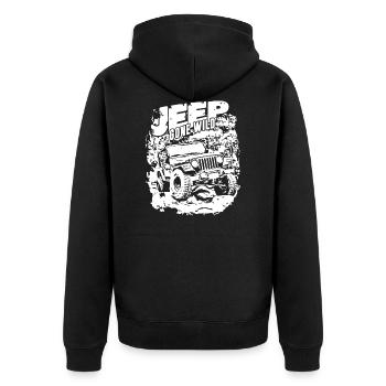 Jeep est devenu sauvage - Veste à capuche bio Premium Unisexe - noir - Dos - Nico (187cm)