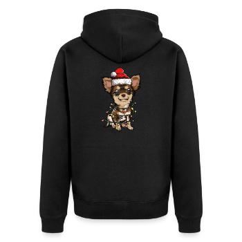 Chihuahua Cadeau de Noël chiens - Veste à capuche bio Premium Unisexe - noir - Dos - Nico (187cm)