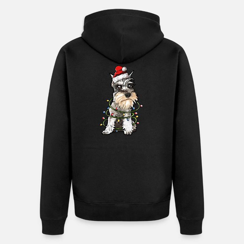 Schnauzer Cadeau de Noël chiens - Veste à capuche bio Premium Unisexe - noir