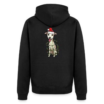 Whippet lévriers cadeau de Noël chiens - Veste à capuche bio Premium Unisexe - noir - Dos - Nico (187cm)