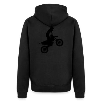 motocross - Unisex Premium Organic Zip Hoodie - black - Back - Nico (187cm)