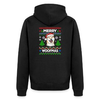 Merry Woofmas Ugly Sweater Shiba Inu - Veste à capuche bio Premium Unisexe - noir - Dos - Nico (187cm)