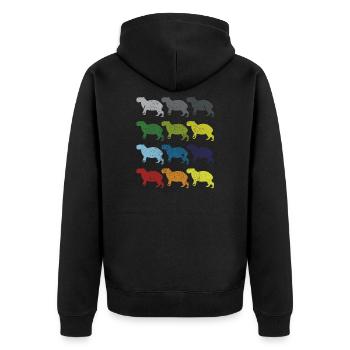 Neon Pop Art Retro Capybara Animal Sauvage Cadeau - Veste à capuche bio Premium Unisexe - noir - Dos - Nico (187cm)