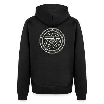 Sacred Geometry - Unisex Premium Organic Zip Hoodie - black - Back - Nico (187cm)