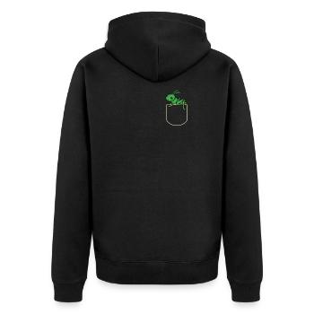 Sauterelle dans la poche poitrine T-shirt - Veste à capuche bio Premium Unisexe - noir - Dos - Nico (187cm)
