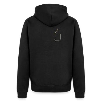 Pfeil und Bogen In Der Brusttasche Bogenschütze - Unisex Premium Bio Zip Hoodie - Schwarz - Hinten - Nico (187cm)