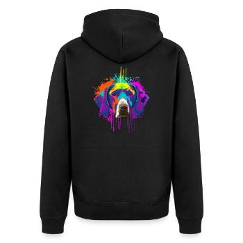 Splash Art allemand cheveux courts propriétaire de chien cadeau - Veste à capuche bio Premium Unisexe - noir - Dos - Nico (187cm)