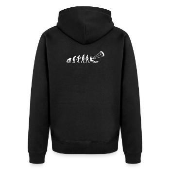 Kitesurfen Evolution Kitesurfer Geschenkidee - Unisex Premium Bio Zip Hoodie - Schwarz - Hinten - Nico (187cm)