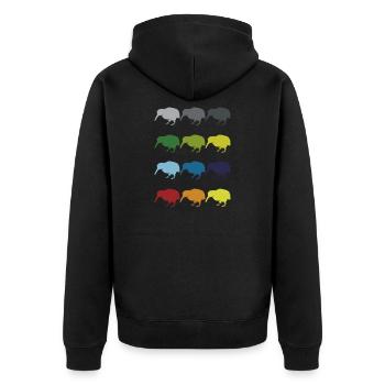 Neon Pop Art Retro Kiwi oiseau de course Idée cadeau - Veste à capuche bio Premium Unisexe - noir - Dos - Nico (187cm)