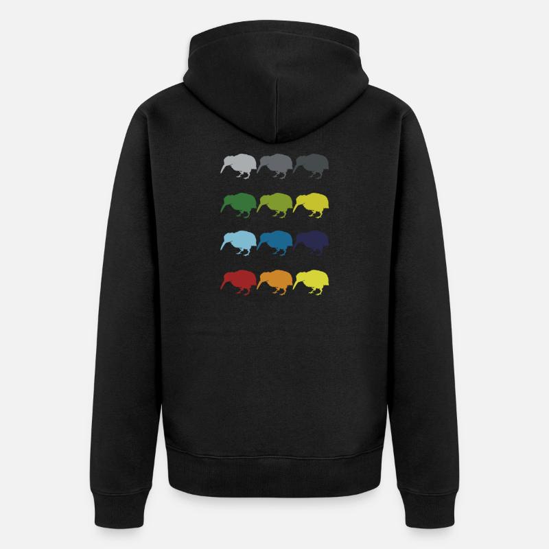 Neon Pop Art Retro Kiwi oiseau de course Idée cadeau - Veste à capuche bio Premium Unisexe - noir