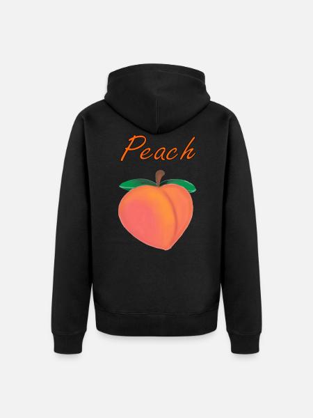 Peach - peach - Unisex Premium Organic Zip Hoodie - black
