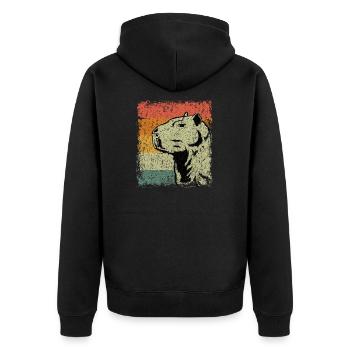 Vintage Capybara sauvage rongeurs cadeau - Veste à capuche bio Premium Unisexe - noir - Dos - Nico (187cm)