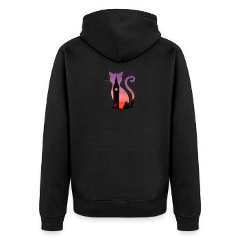 London Urlaub Ferien Reisen England Geschenk - Unisex Premium Bio Zip Hoodie - Schwarz - Hinten - Nico (187cm)
