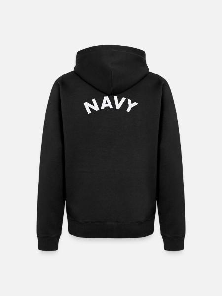 Navy - Unisex Premium Organic Zip Hoodie - black