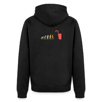 Vintage Klippenspringen Evolution Geschenkidee - Unisex Premium Bio Zip Hoodie - Schwarz - Hinten - Nico (187cm)