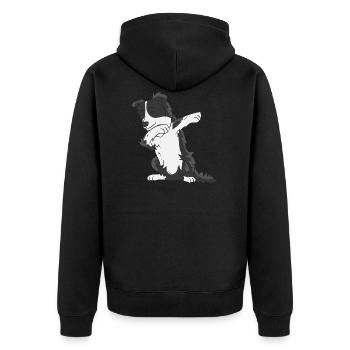 Border Collie cadeau pour les amis chiens - Veste à capuche bio Premium Unisexe - noir - Dos - Nico (187cm)