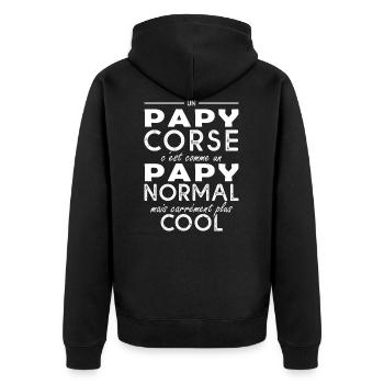 Papi corse cadeau papy grand père corse - Veste à capuche bio Premium Unisexe - noir - Dos - Nico (187cm)