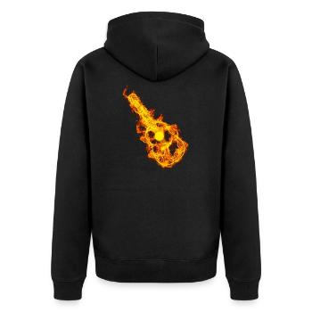 Guitare acoustique Dans les flammes Guitares Amateurs - Veste à capuche bio Premium Unisexe - noir - Dos - Nico (187cm)