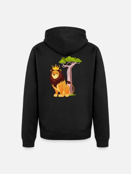 Roi lion - Veste à capuche bio Premium Unisexe - noir
