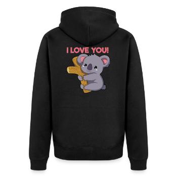 Koala I Love You - Unisex Premium Organic Zip Hoodie - black - Back - Nico (187cm)